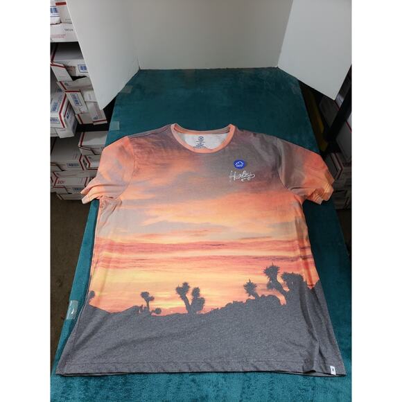 Hurley Shirt Size 2XL XXL Mens Gray Joshua Tree Short Sleeve Soft Tee NWT - Picture 1 of 11